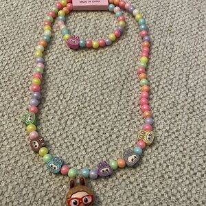 Labubu Colorful Beaded Necklace and Bracelet Set